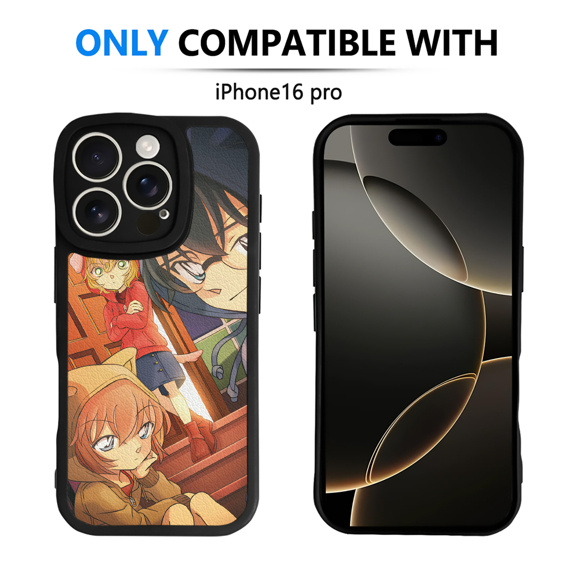 （画像用） 名探偵コナン Detective Conan 【iPhone 16シリーズ対応】シリコンスマホケース（レザー調） 材質：シリコン